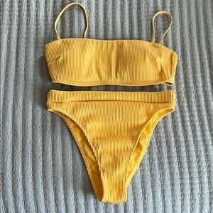 Hollister Yellow Ribbed Swimwear